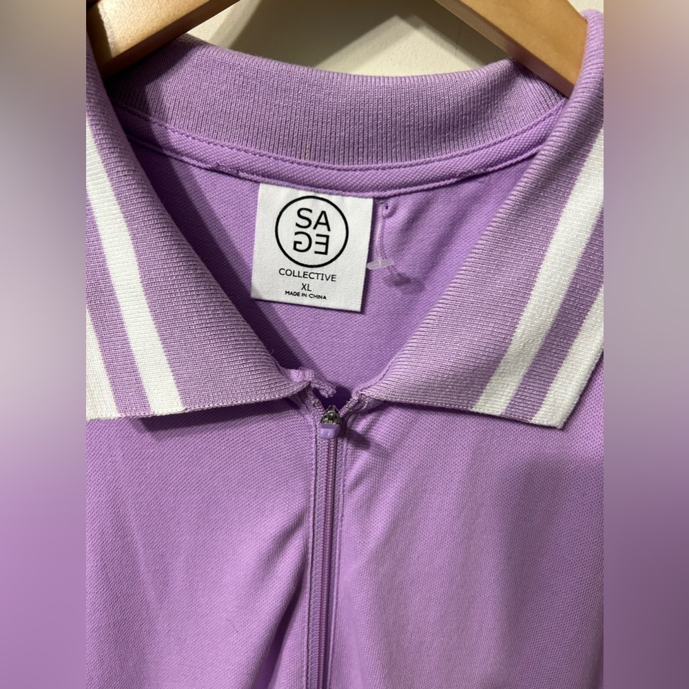 Pro Shop by Sage Collective Lilac Clubhouse Collared Half-Zip Dress Size XL- NWT - Picture 3 of 9
